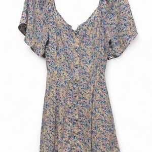 Sienna Sky Floral Midi Dress in Blue, Pink, Cream, Green